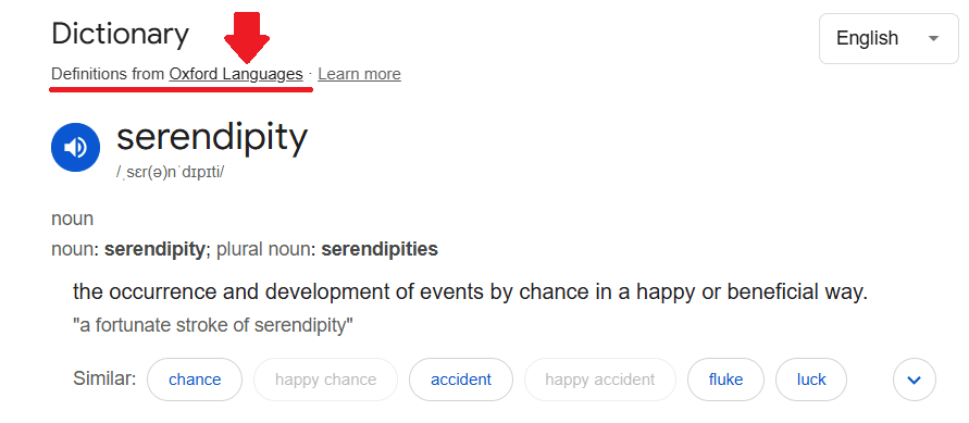 Google Search Word Meaning 