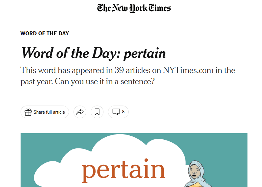 Word of the Day in NYT