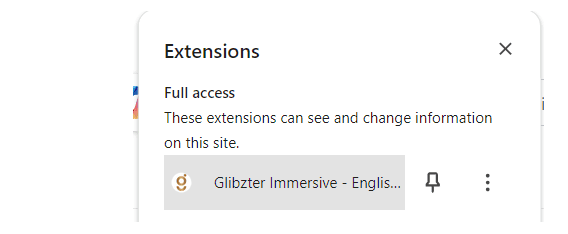 Glibzter Immersive - English Vocabulary Builder extension