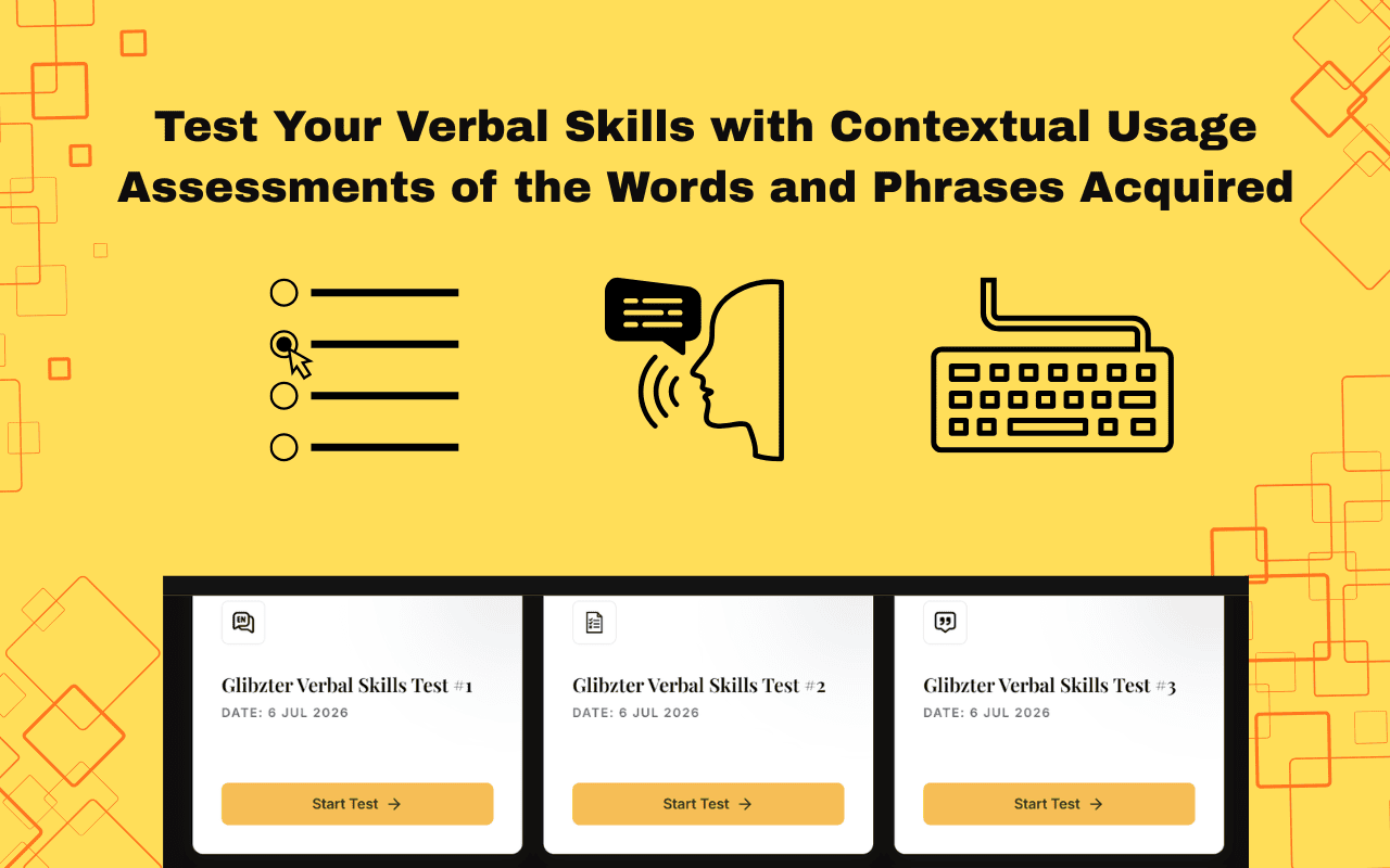 Verbal Skills Challenges on Glibzter Web App